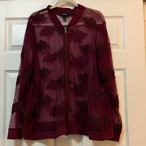 Torrid Maroon Sheer Jacket